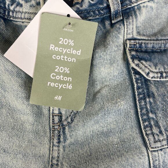 Wide Leg Jeans Women 6 Blue Mid Rise Light Wash H&M Divided Y2K Style 31 x 30 - Picture 5 of 14